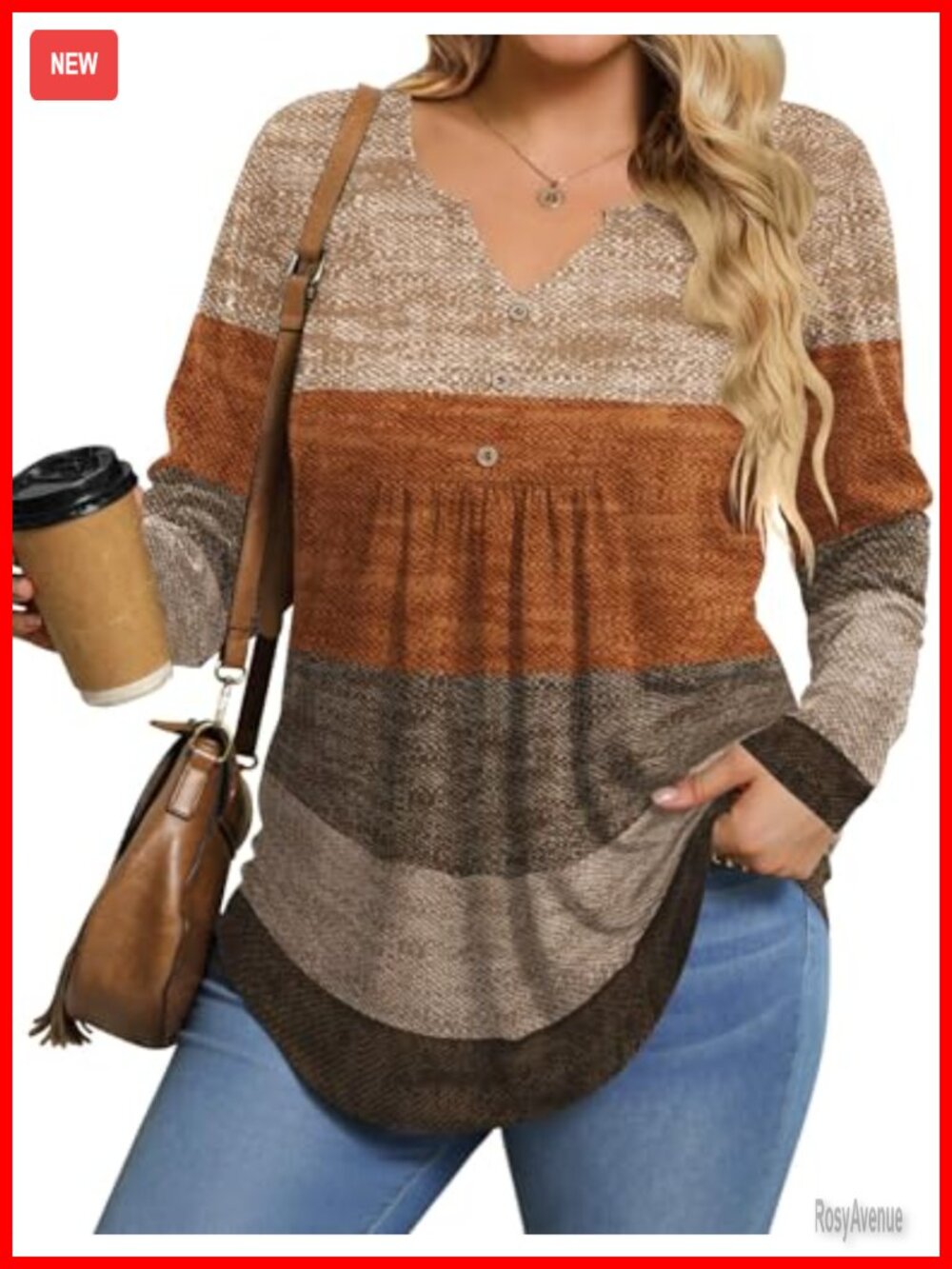 Womens Plus Size Long Sleeve V Neck Tunic Top Pleated Button Blouse